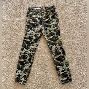 Pilcro Green Floral Skinny Jeans